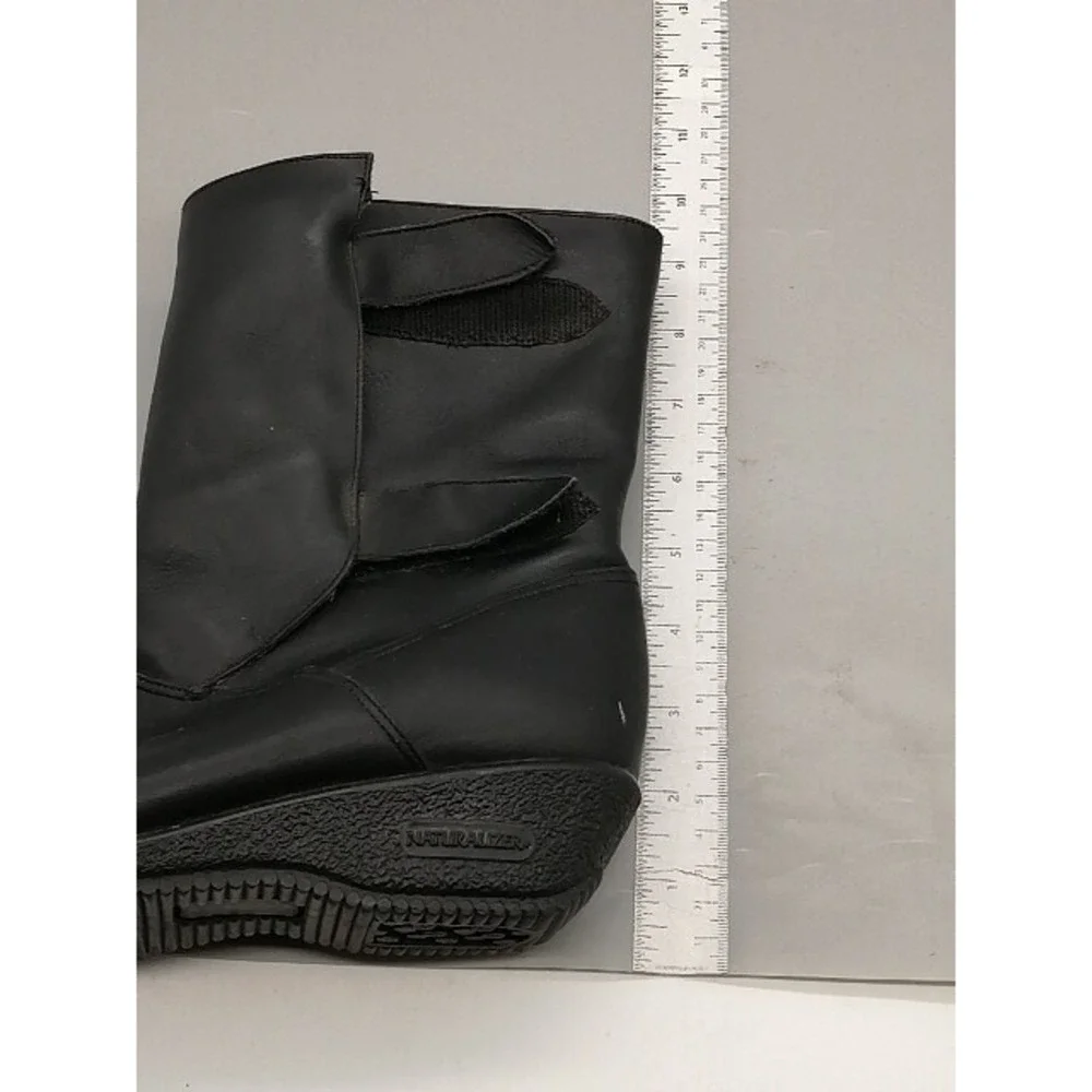 Naturalizer Shoes Womens Winter Boot 319 Black Ankle Hook & Loop Straps 7.5